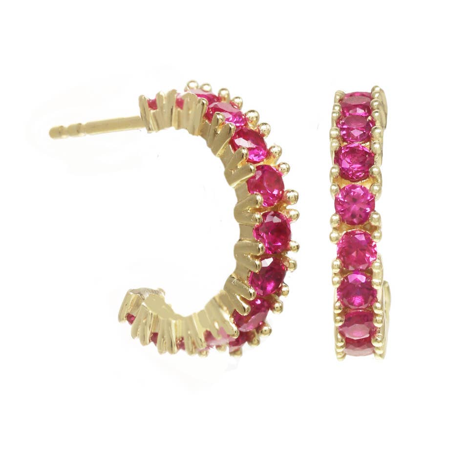 Ruby Huggie Earring