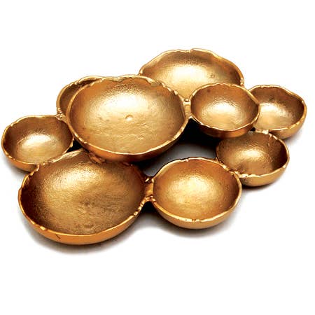 Gold Textured 9-Bowl Platter