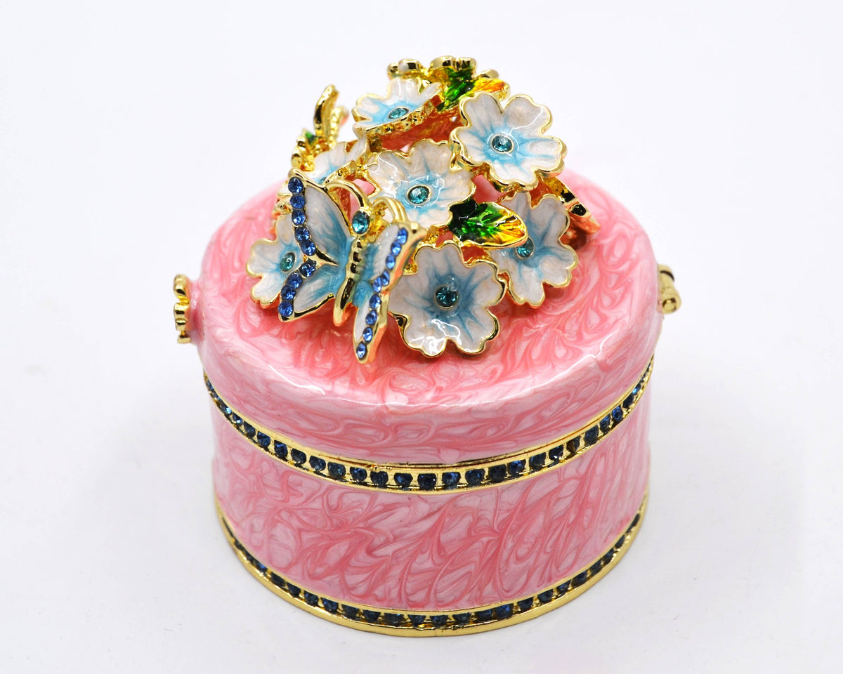 Round Shape Floral Trinket Box