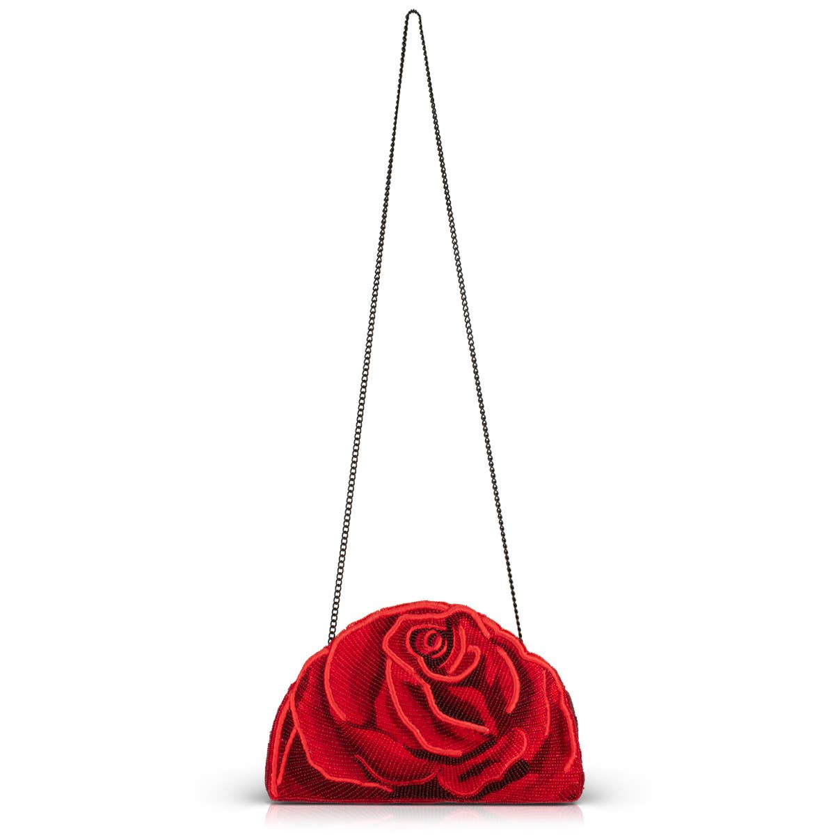 Petal Passion Beaded Rose Crossbody Bag
