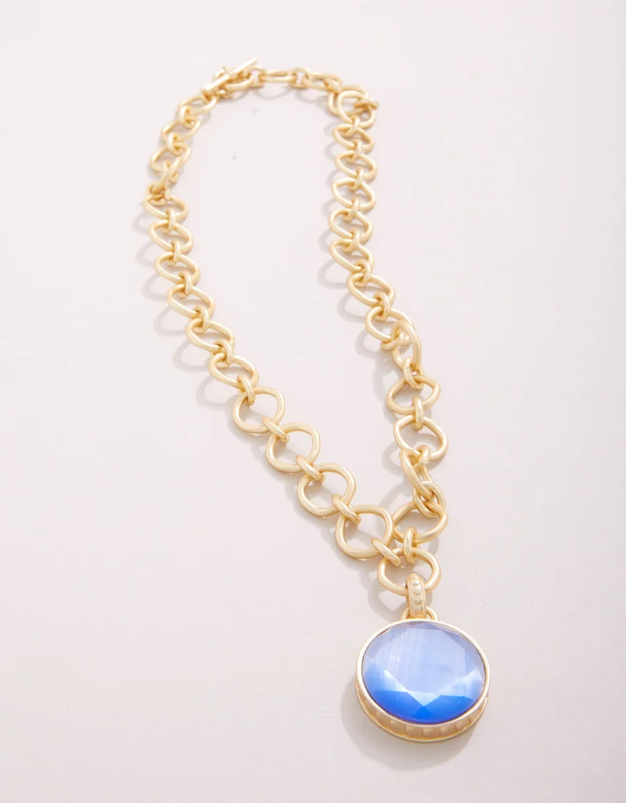 Naia Chunky Necklace Optic Blue