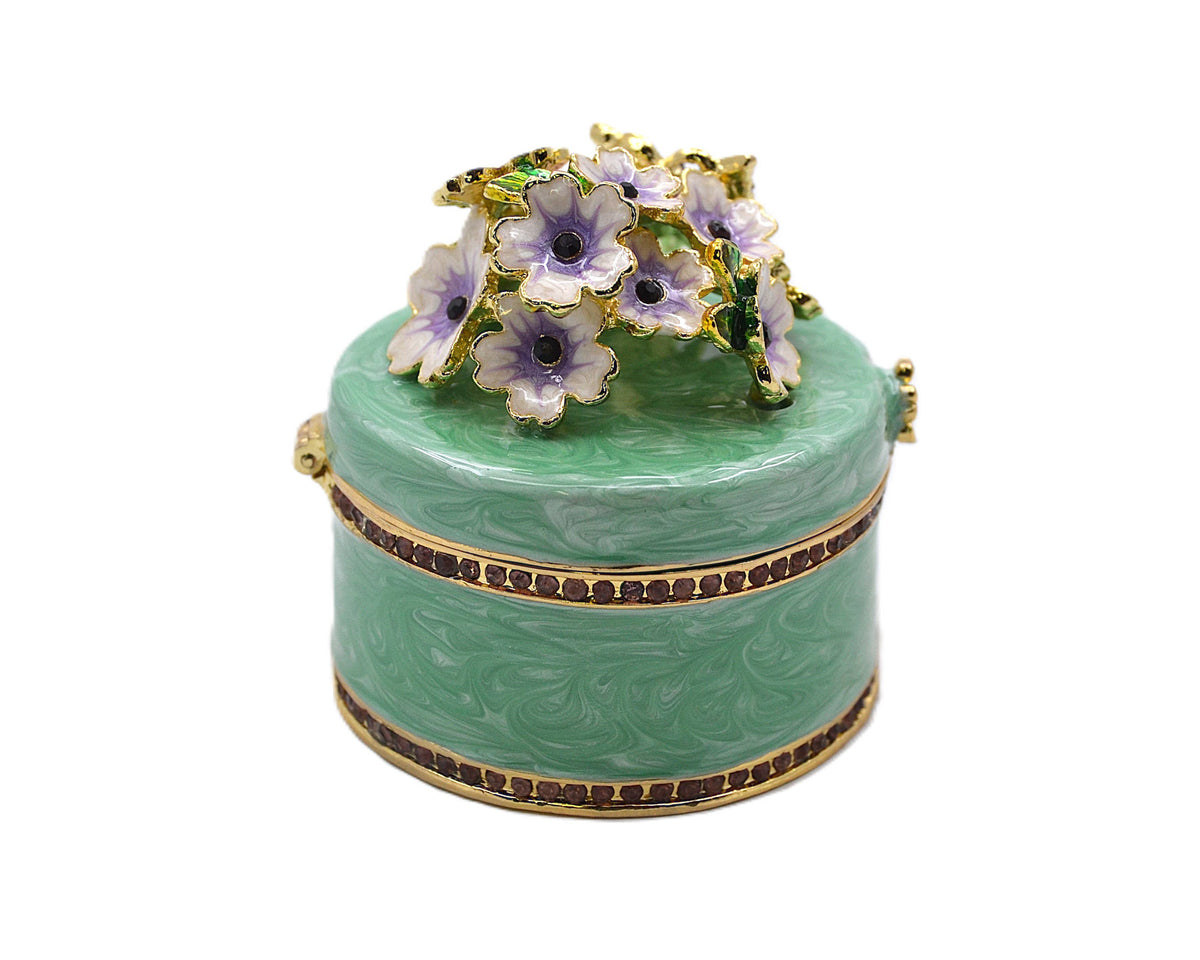 Round Shape Floral Trinket Box