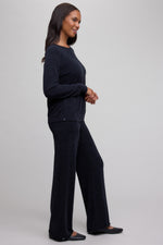 CCUL Jersey Roll Pullover/Wide Leg Pant set  - Black