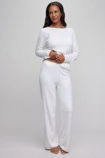 CCUL Jersey Roll Pullover/Wide Leg Pant set  - Pearl