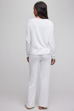 CCUL Jersey Roll Pullover/Wide Leg Pant set  - Pearl
