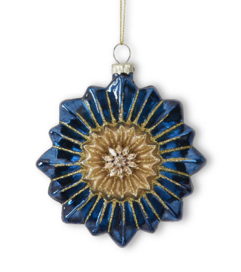Blue & Gold Jeweled Vintage Ornament