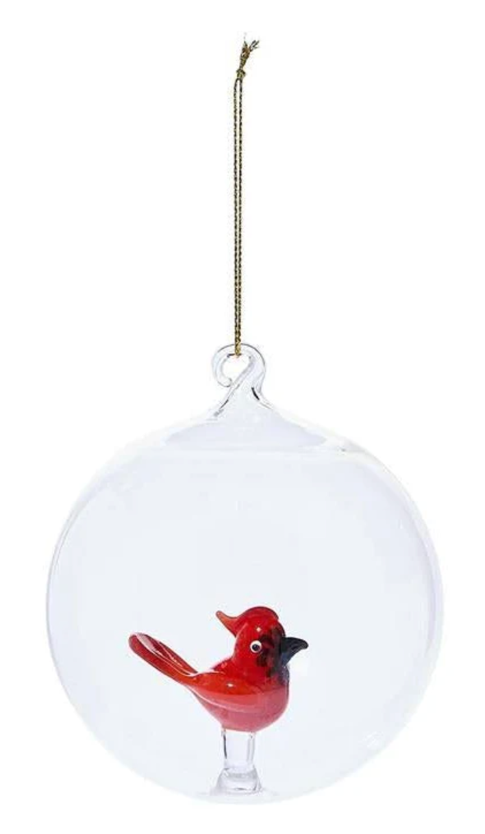 Cardinal Artisan Glass Ornament