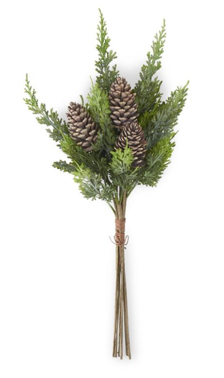 24in Cypress Pine Bundle w/Pinecones