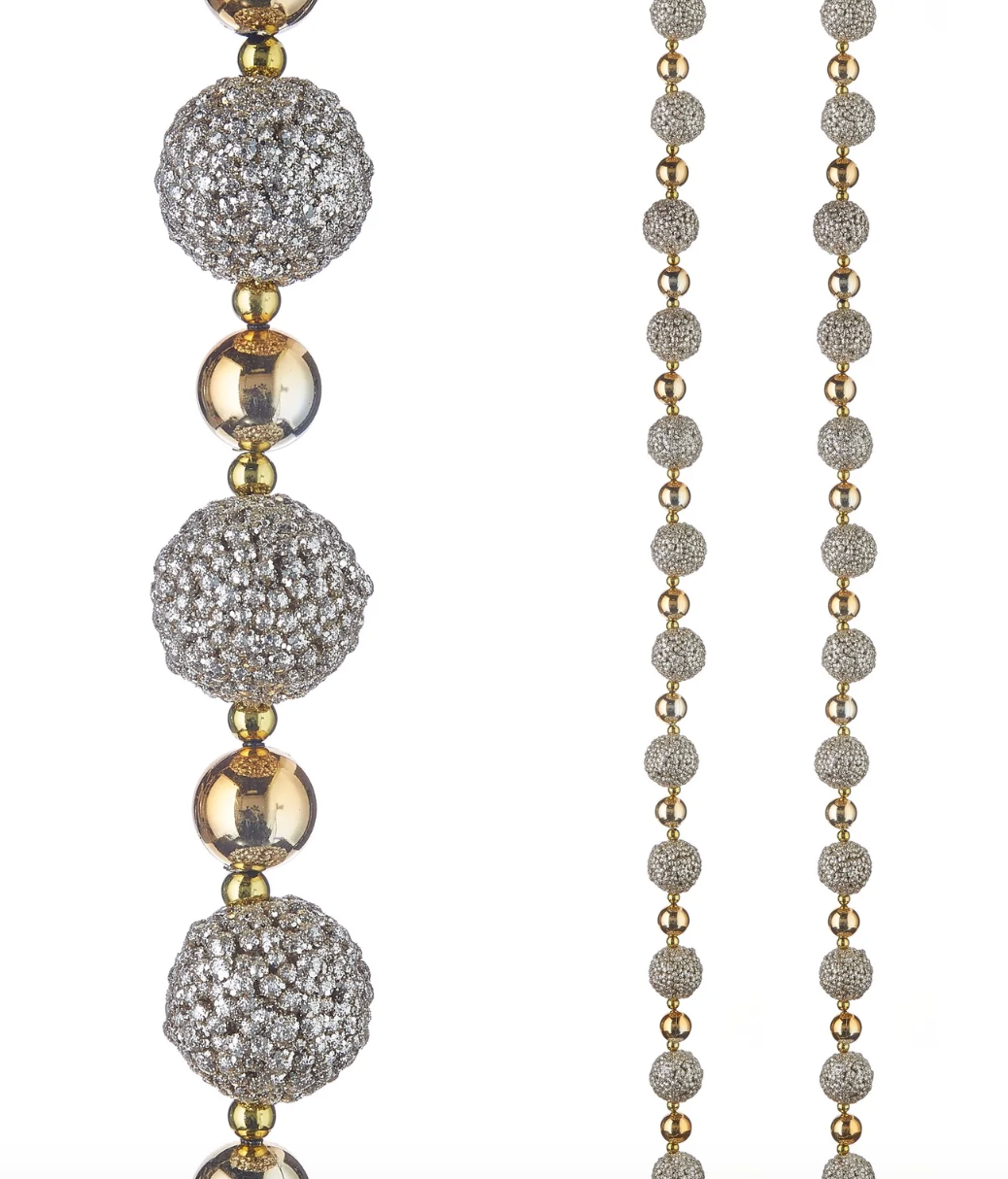 6ft Glittered Ball Garland