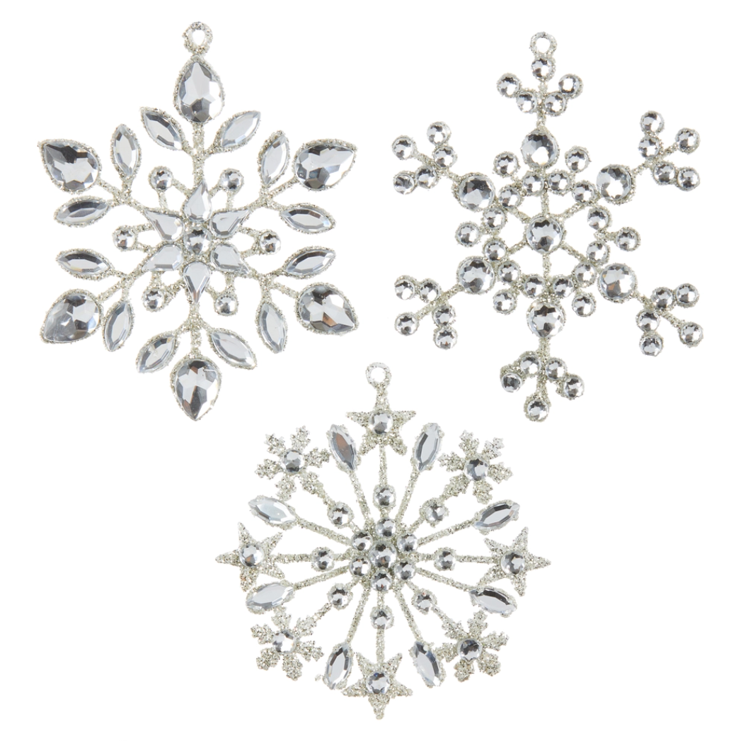 4" Crystal Jeweled Snowflake Ornament