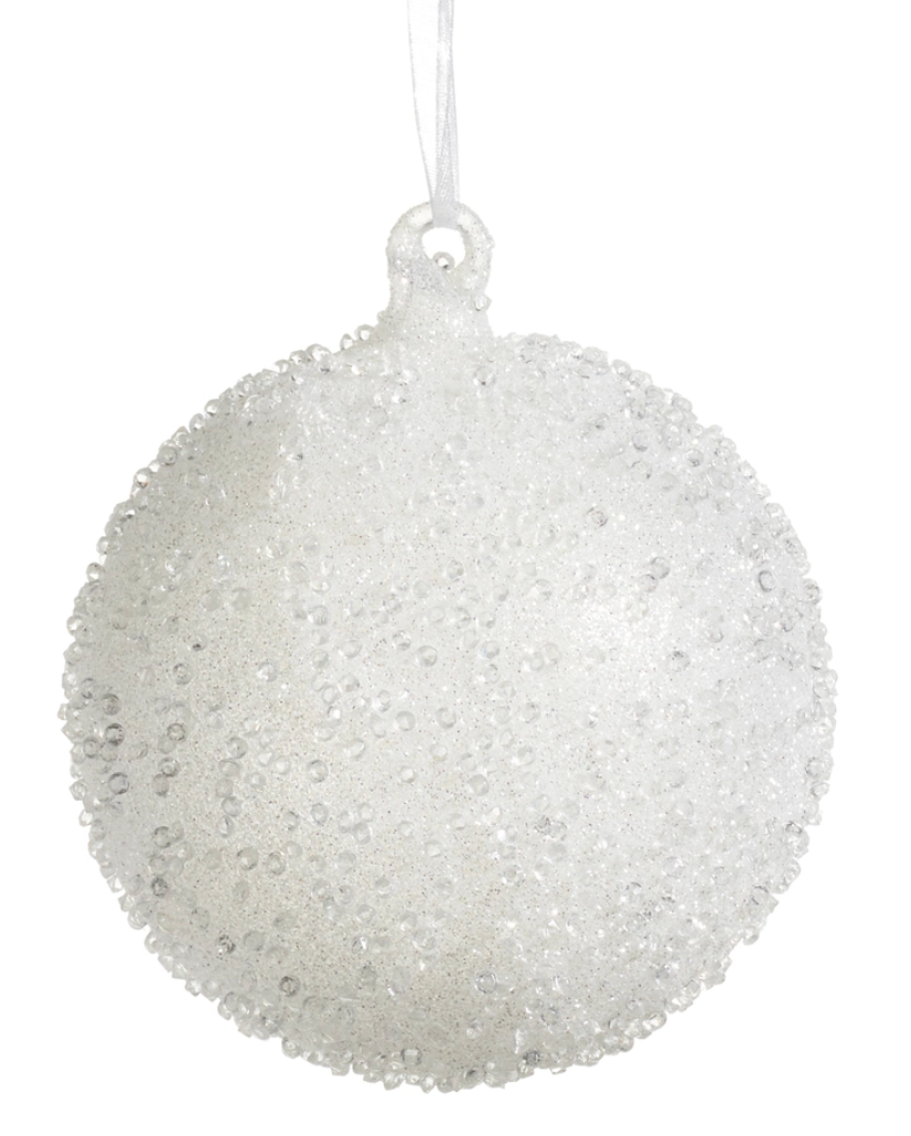 Ice Crusted Ball Ornament