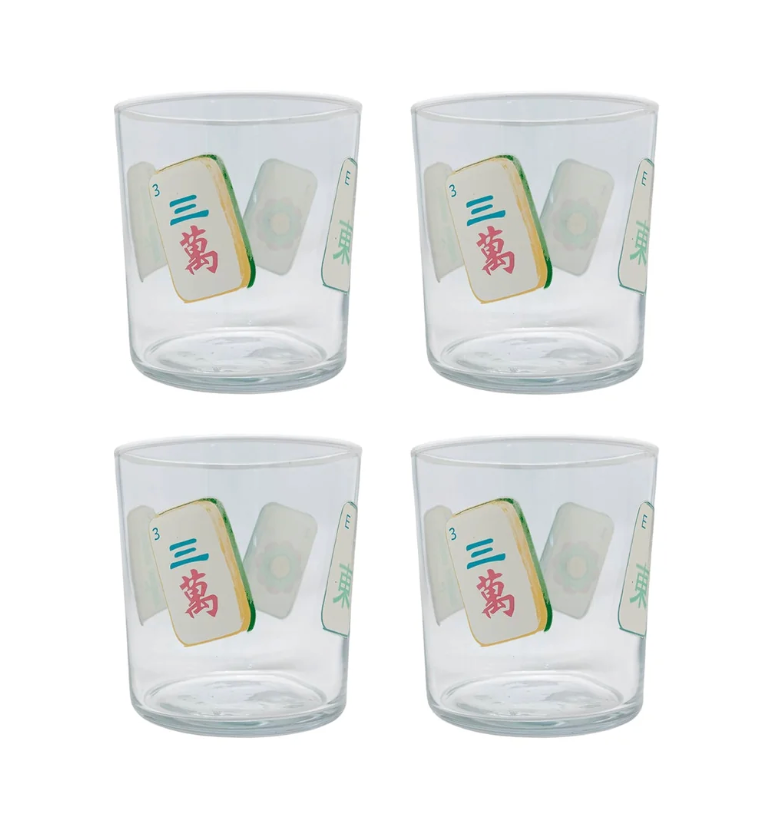 S/4 Mahjong Double Old Fashioned Glasses