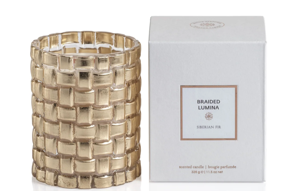 Braided Lumina Scented Candle Wood Wick 11.5 oz-Siberian Fir