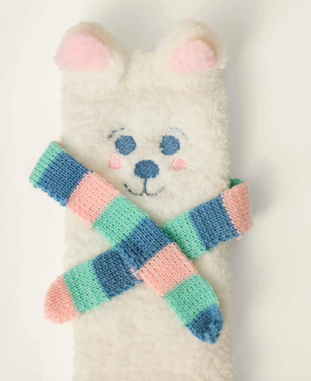 Cozy Crew Socks with Grippers – Polar Bear (Ivory)