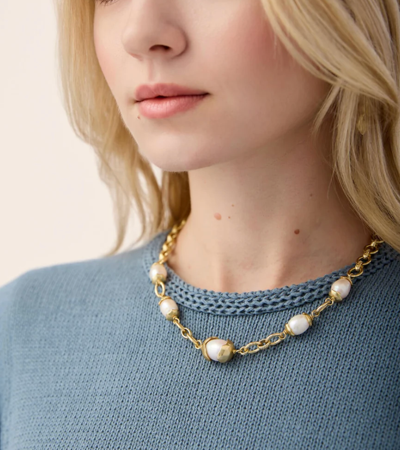 Karina Pearl Chain Necklace 18"Pearl