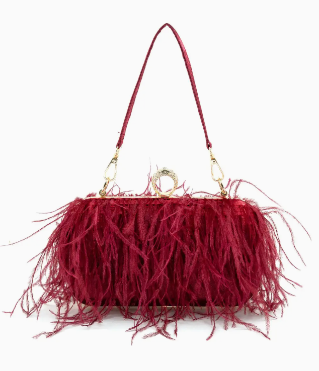 BC Feathers Evening Clutch