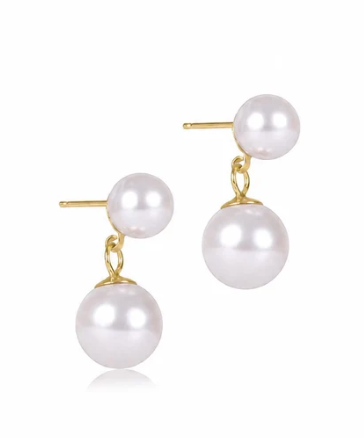 Classic Pearl 8mm Ball Drop Stud Pearl