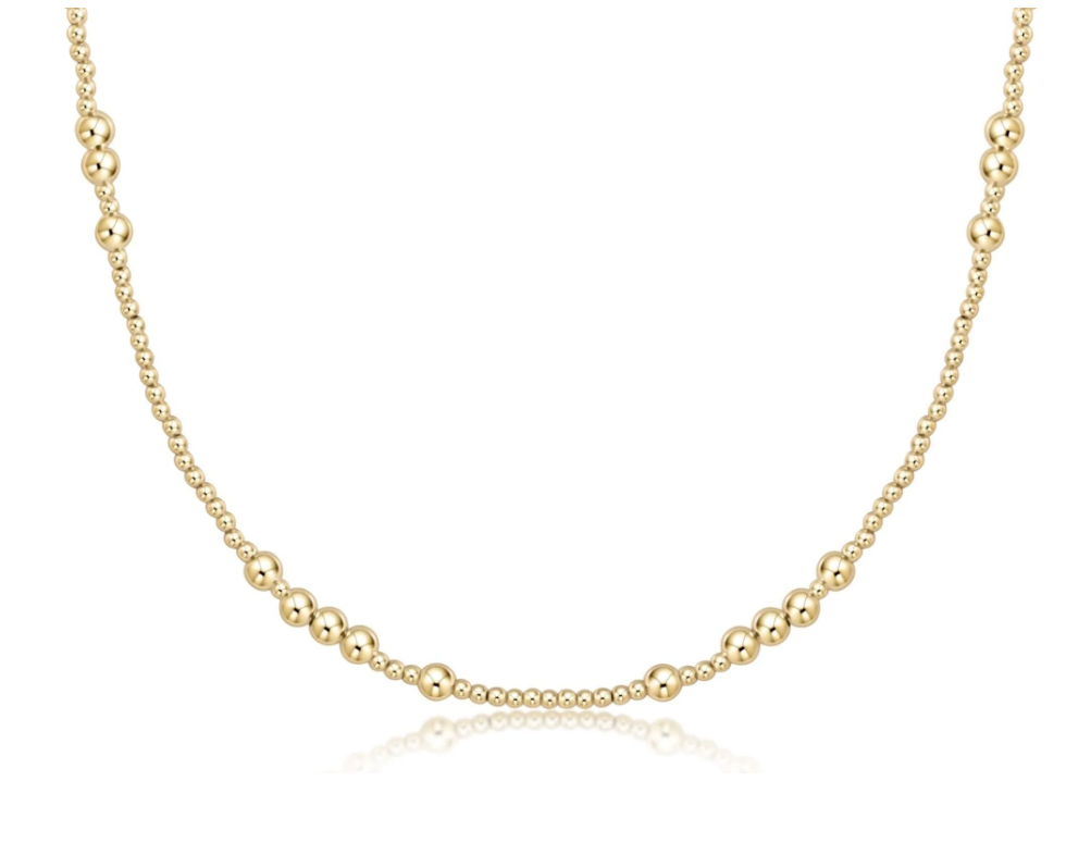 17in Choker Beaded Hope Unwritten Gold 4mm