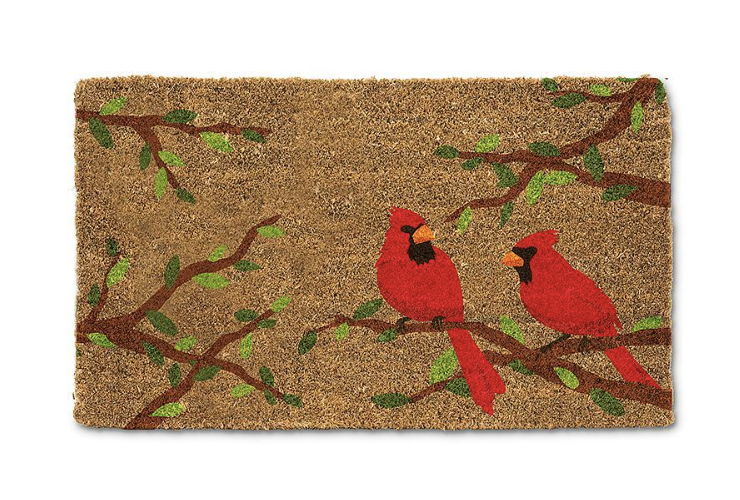 Cardinal Pair in Branch Doormat, 18 x 30 Inch