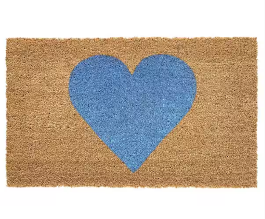 Blue Heart Door Mat