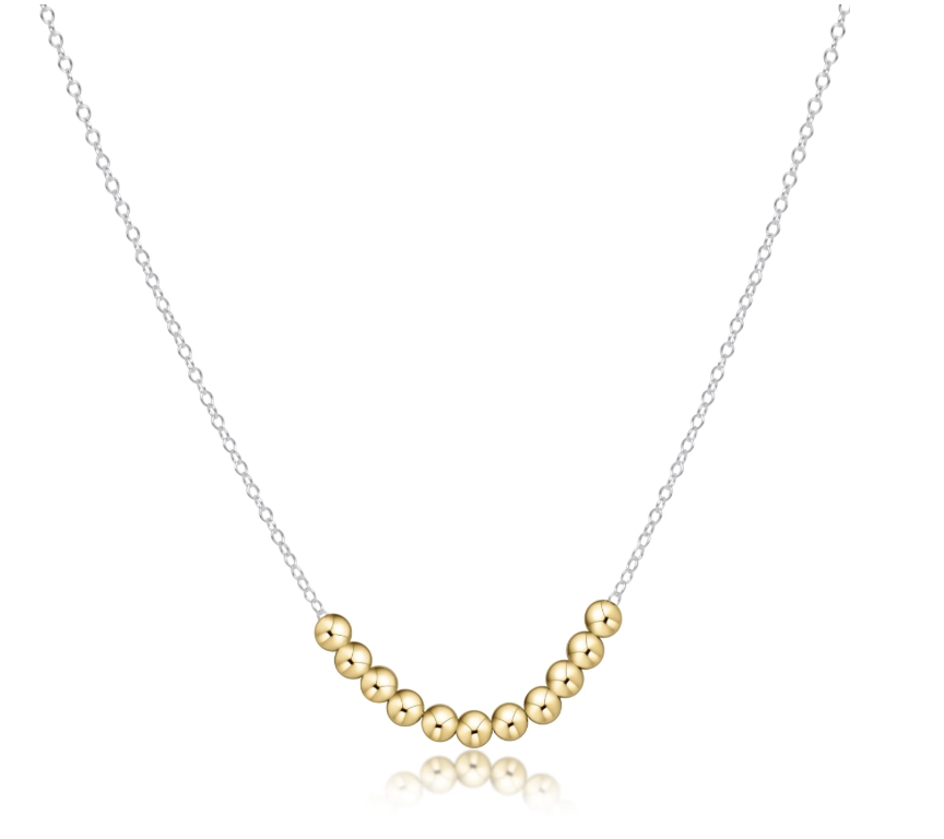18in Mixed Metal Beaded Bliss Small Gold Necklace