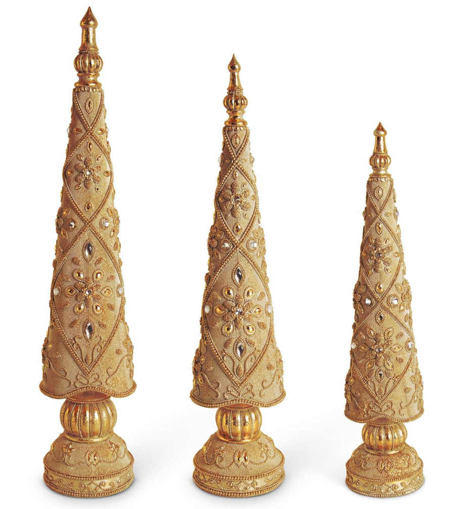 Antique Gold Resin Jeweled Tree