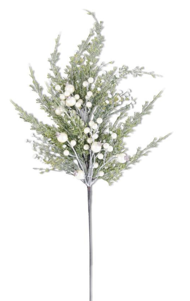 Snowy Cypress Spray w Pearls