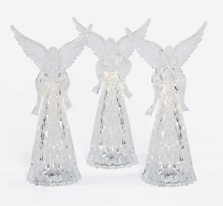 13in Lit Acrylic Angel with cord