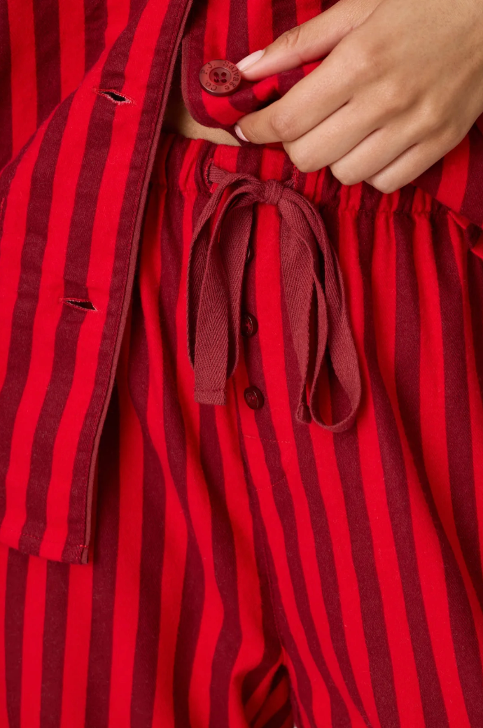 PJ Set Bow Icon 3-Piece Long Sleeve Flannel Pajamas