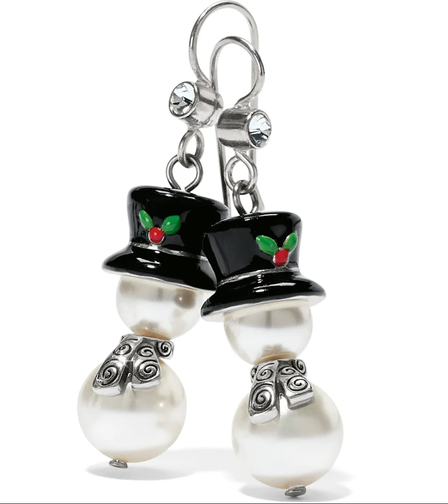 Tinsel Town Snowman French Wire Earrings