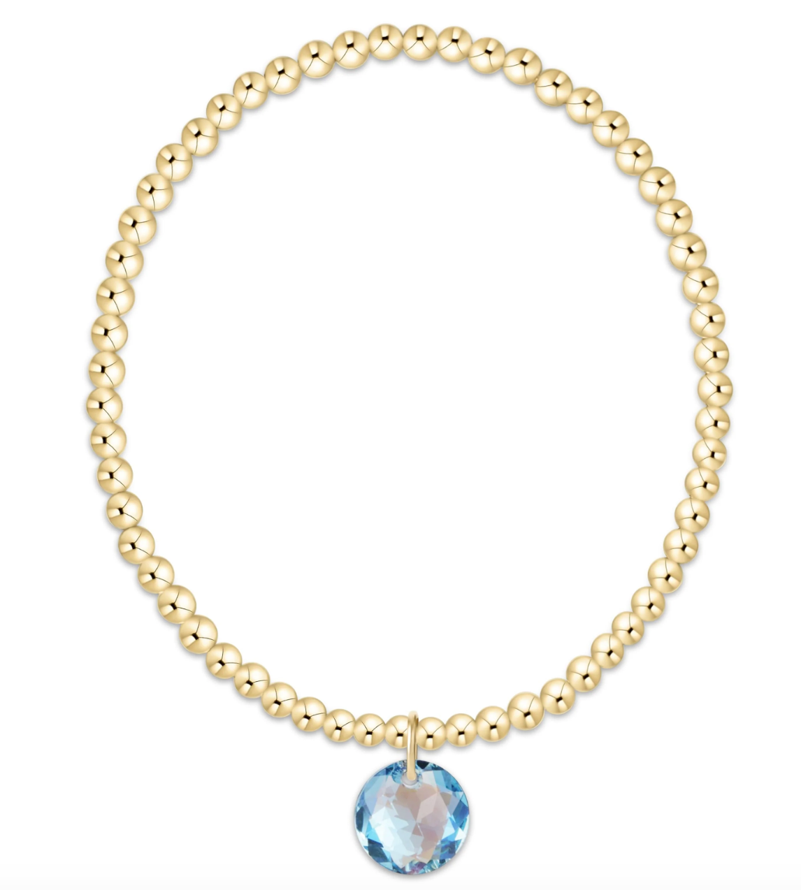 Classic Gold 3mm Bracelet Reflection Charm