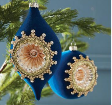 Blue Velvet Reflector Ornament