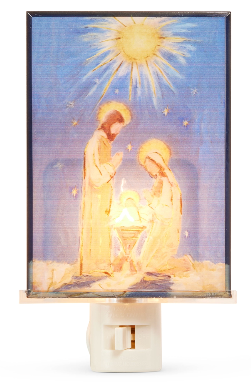 Holy Family Stained Glass Night Light