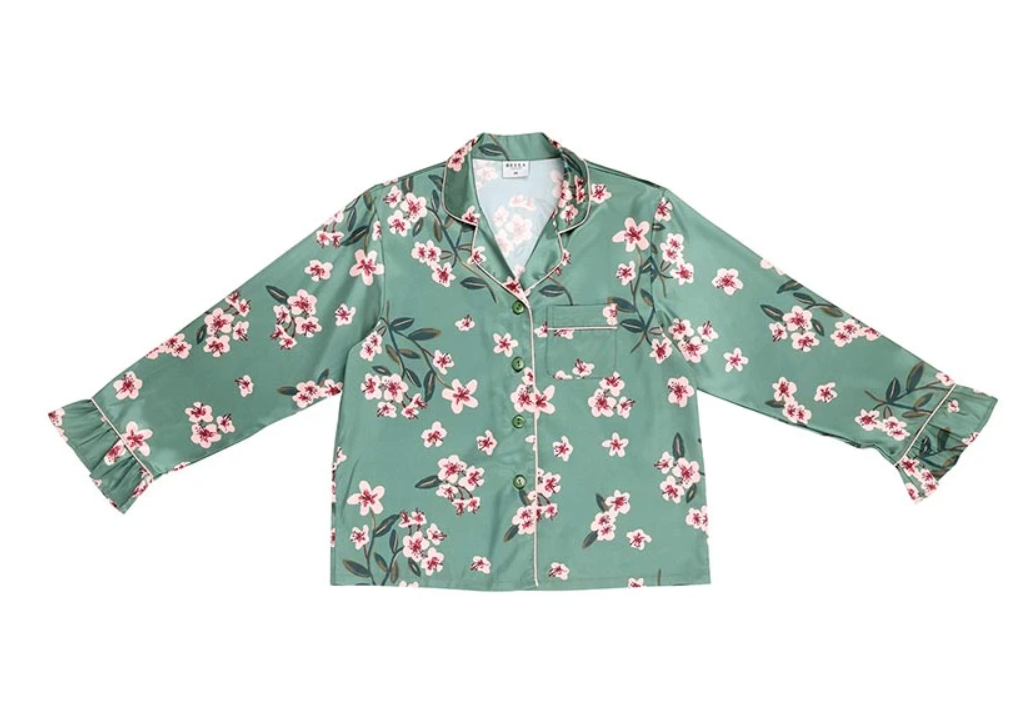 Ruffled Pj Set Cherry Blossoms
