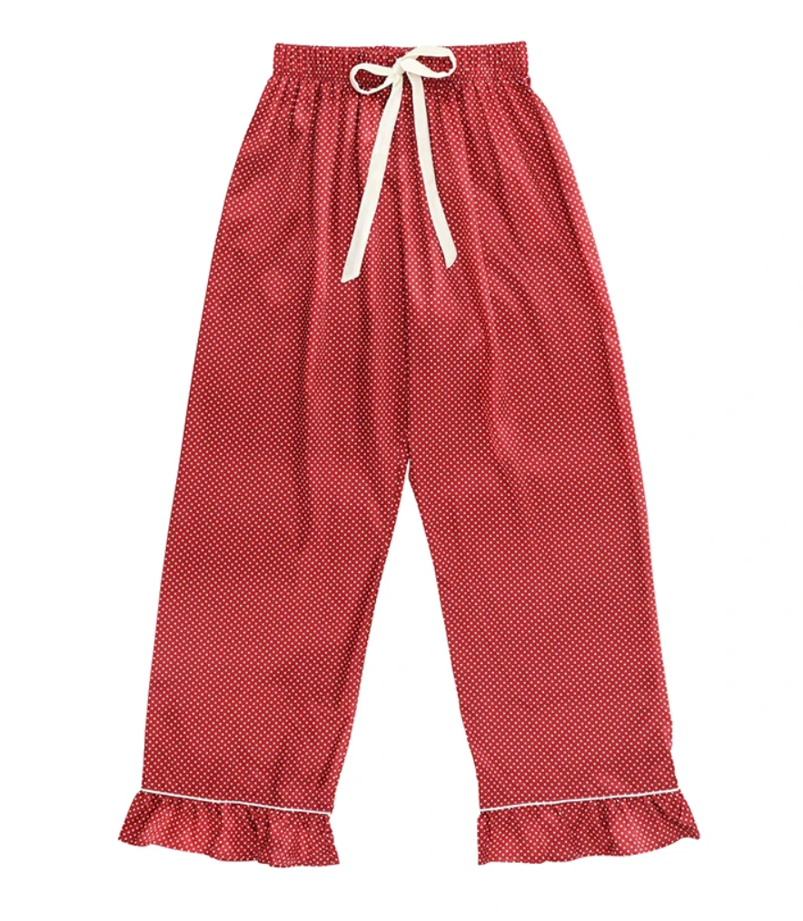 Ruffled PJ Set Red and Pink Dots
