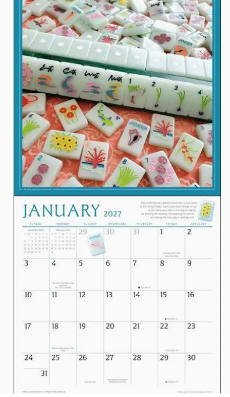 Art Of Mahjong 2027 Calendar