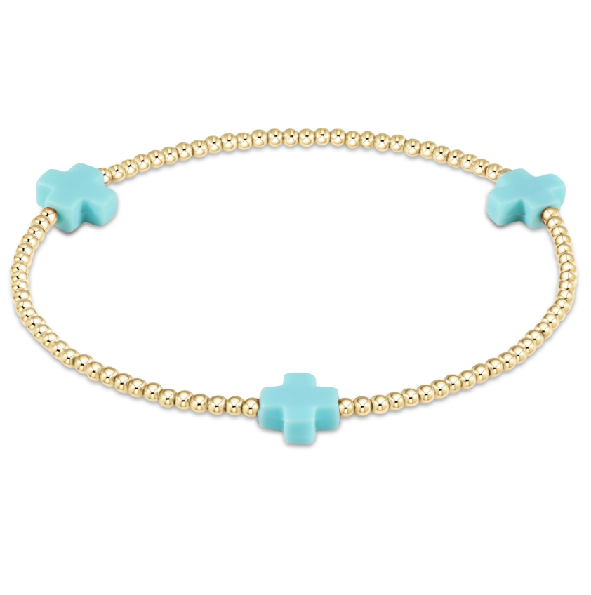 Signature Cross Gold 2mm Bracelet Colored