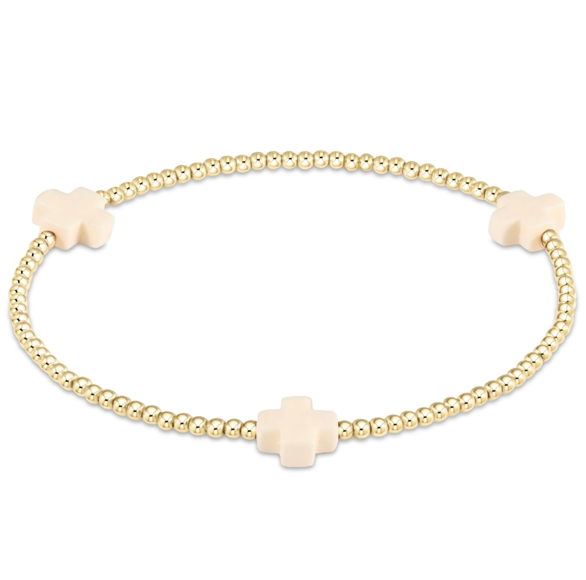 Signature Cross Gold 2mm Bracelet Colored
