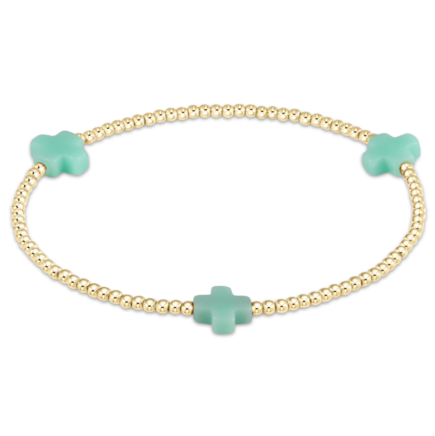 Signature Cross Gold 2mm Bracelet Colored