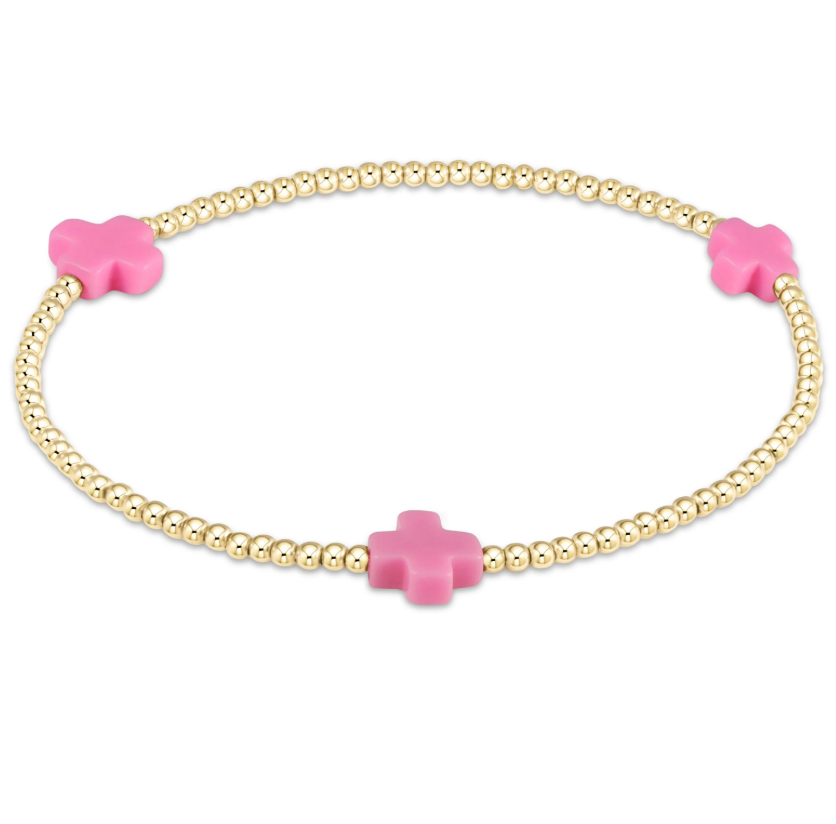 Signature Cross Gold 2mm Bracelet Colored