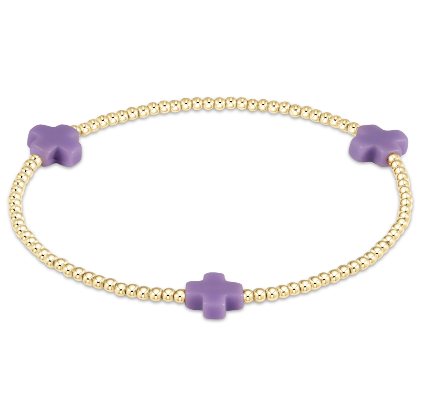 Signature Cross Gold 2mm Bracelet Colored
