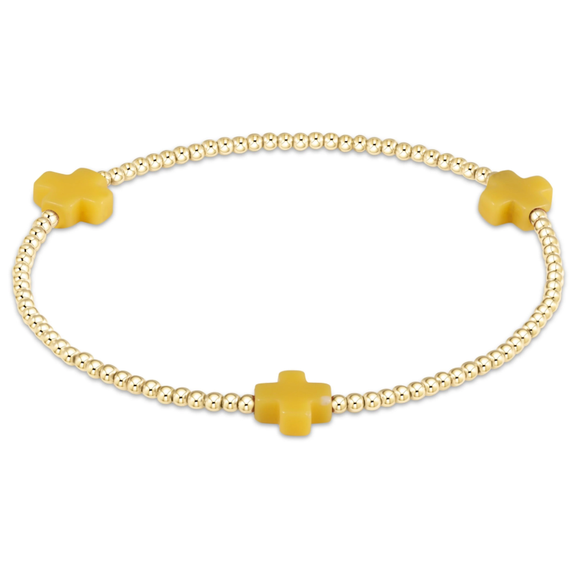 Signature Cross Gold 2mm Bracelet Colored