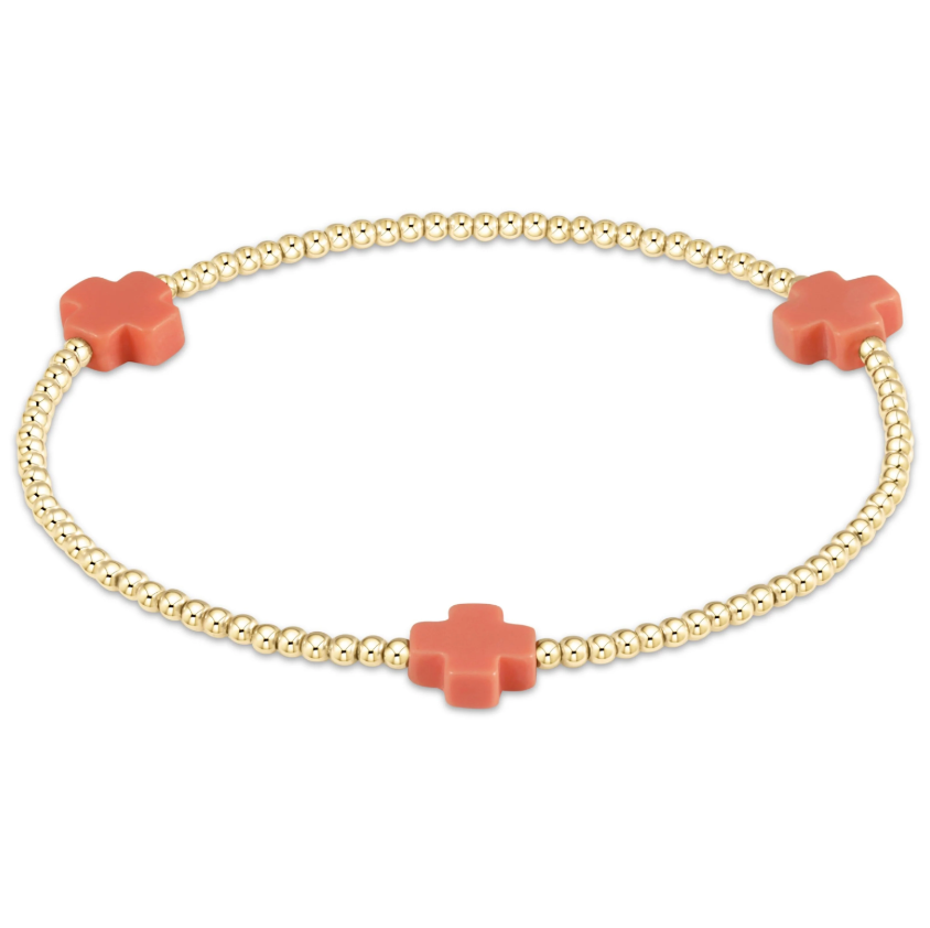 Signature Cross Gold 2mm Bracelet Colored