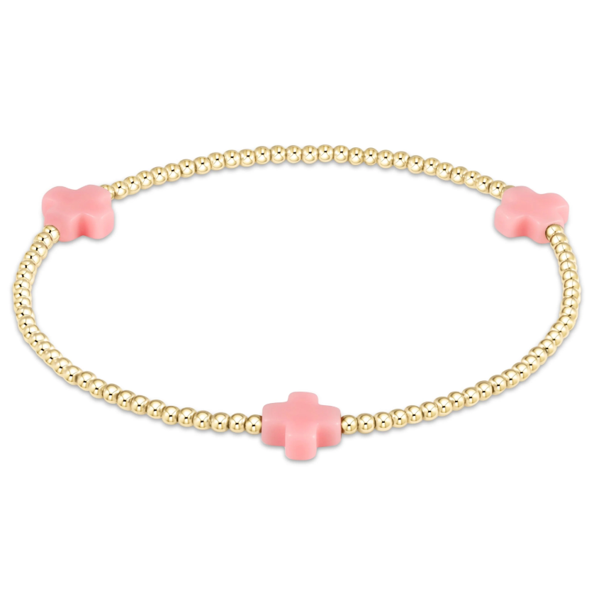 Signature Cross Gold 2mm Bracelet Colored
