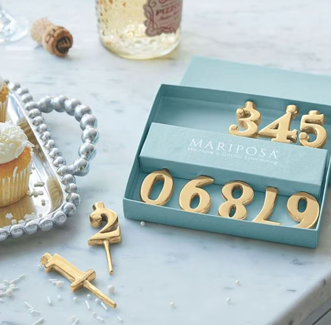Gold Number Candle Holder Set 1221GD By Mariposa