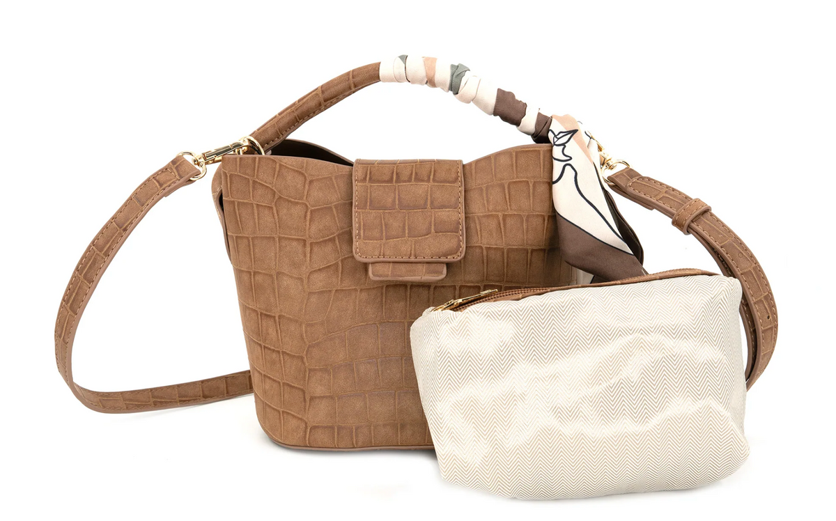 Sm. Lucia Faux Croc Embossed Bag