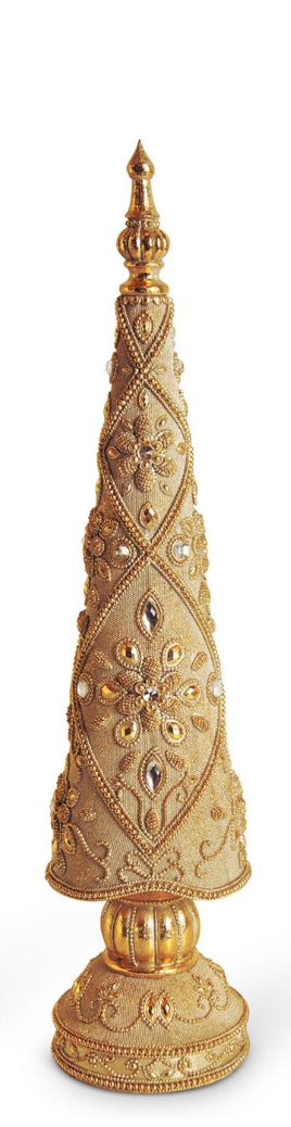 Antique Gold Resin Jeweled Tree