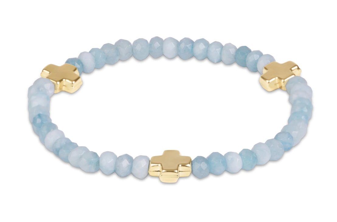 Signature Cross Gold 4mm Gemstone Bracelet