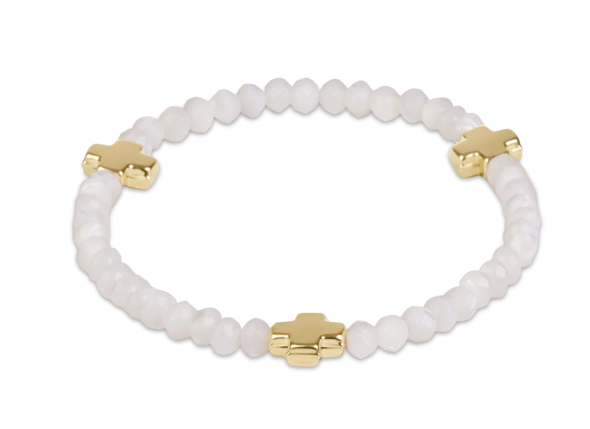 Signature Cross Gold 4mm Gemstone Bracelet