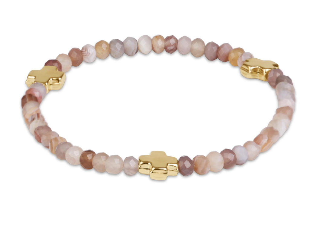 Signature Cross Gold 4mm Gemstone Bracelet